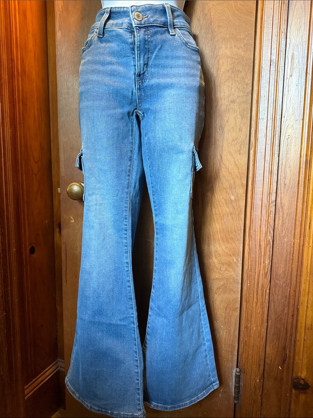 SO Women's Light Blue High-Rise Flared Jeans